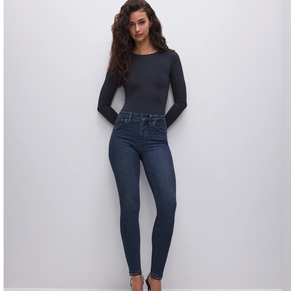Good American Good Legs Skinny Jeans Dark Blue Wash